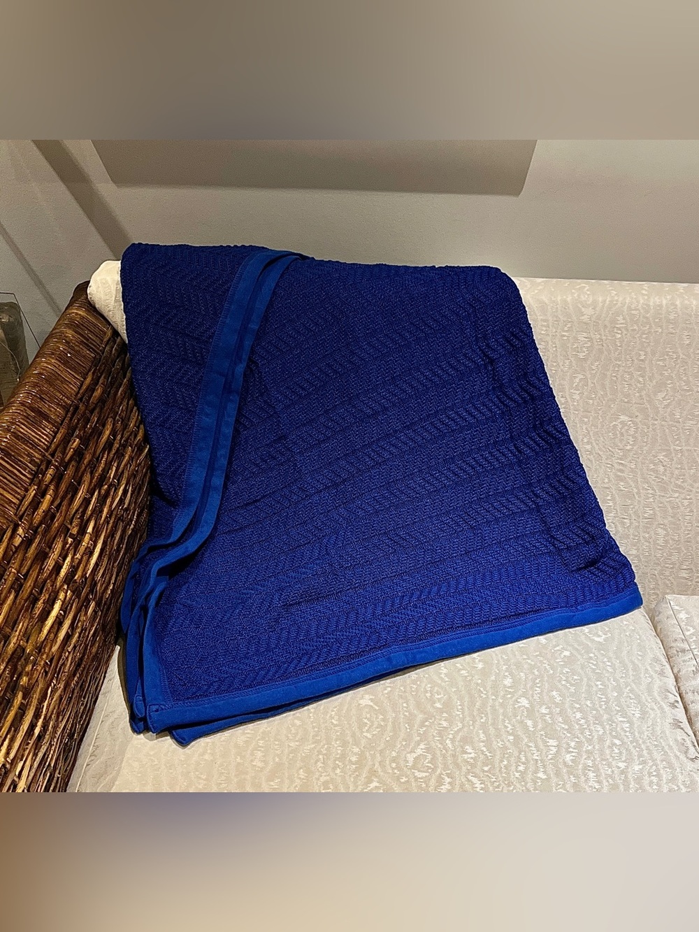 🆕 Unused IKEA 100% Cotton Blue Throw Blanket 47x66-Treasure Hunt Gift